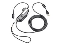 Poly - Câble pour casque micro - Conformité TAA - Déconnexion rapide mâle pour USB 2.0 A mâle - 30.5 cm - bouton PTT (Push-to-talk) 8K6T0AA#AC3